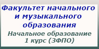 Начальное образование, 1 курс (ЗФПО), занятия, зачеты и экзамены