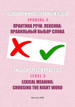 Основной иностранный язык. Уровень 3. Практика речи. Лексика: правильный выбор слова