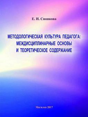 Snopkova, E.I. Methodological culture of a teacher: interdisciplinary foundations and theoretical content : a monograph